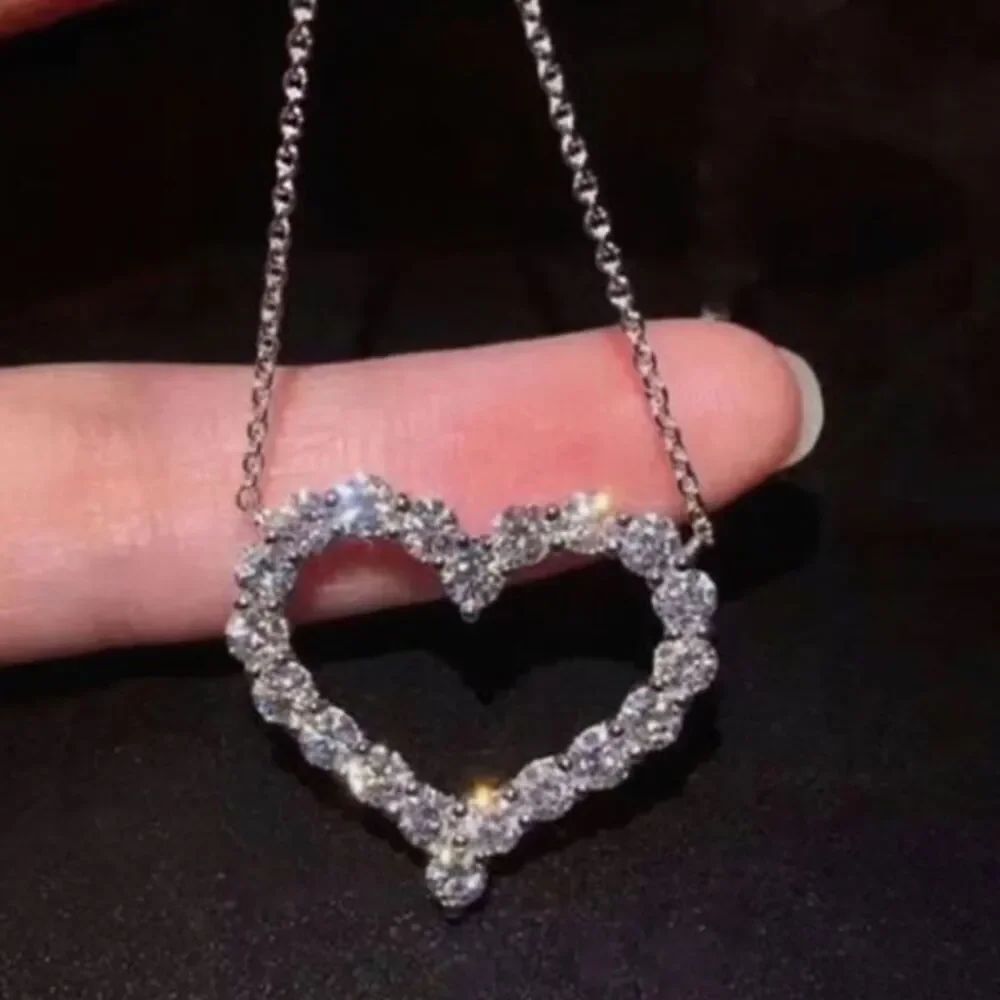 Last one!!The Darling Heart and sterling necklace with lab created stones